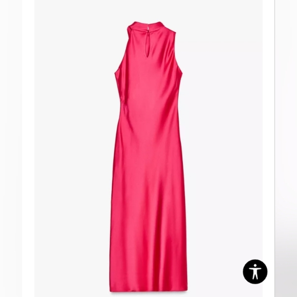Zara Asymmetric Satin Midi Dress - Picture 6 of 7